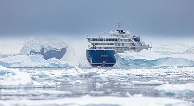 Das Expeditionskreuzfahrtschiff SH Diana in der Antarktis