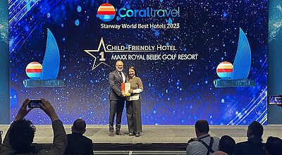Das Maxx Royal Belek Golf Resort wurde in der Kategorie „Kinderfreundliche Hotels“ mit dem ersten Platz belohnt