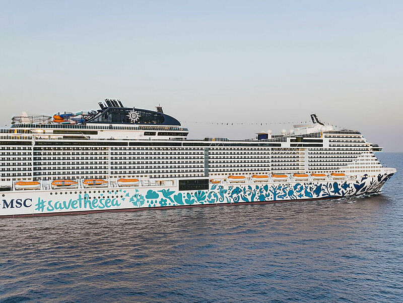 Die MSC Euribia wird im Oktober ohne Passagiere von Kiel nach Dubai überführt. Foto: MSC Cruises