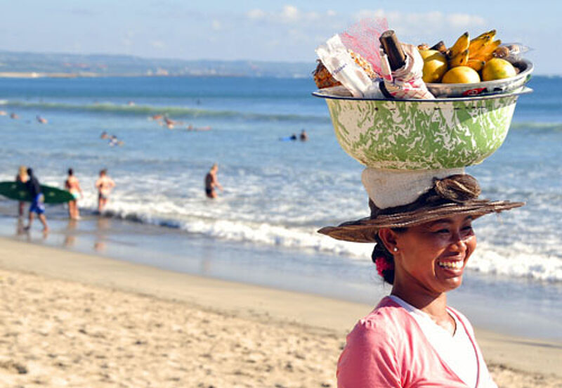 Lieblingsziel der Deutschen in Indonesien: Bali, hier der Strand von Kuta