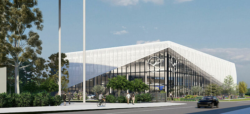 So soll das neue Konferenz- und Besucherzentrum des Lufthansa-Konzerns aussehen
