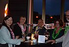 Von links: Sabine Geib (Willy Scharnow-Stiftung), Rosemarie Wolf (Sandals), Rüdiger Krewitz  (Gründungsmitglied), Sigrid Kempf (Sandals) und Peter Agel (Travel Industry Club)