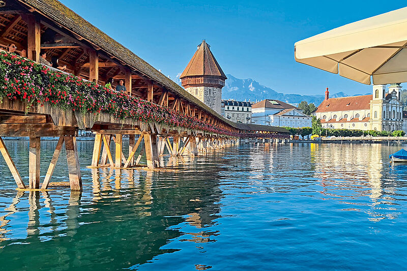 Die Kapellbrücke ist das unbestrittene Wahrzeichen Luzerns