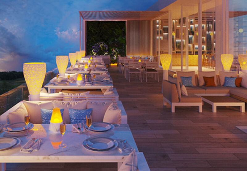 Outdoor-Restaurant auf dem Dach im neuen Steigenberger Pure Lifestyle