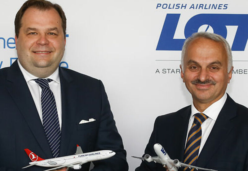 Neuer Pakt: Sebastian Mikosz und Temel Kotil, die beiden Airline-Chefs, wollen auch ihre Langstrecken gemeinsam vermarkten.