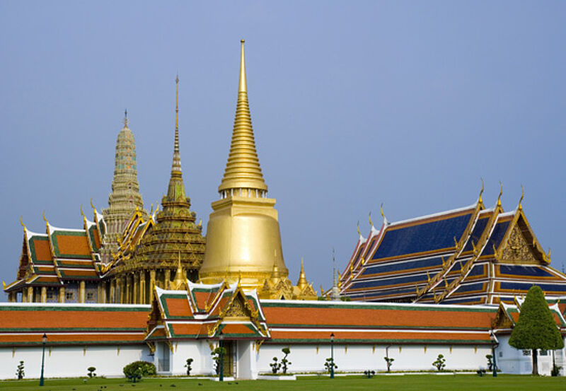 Im Grand Palace in Bangkok findet die königliche Begräbniszeremonie statt