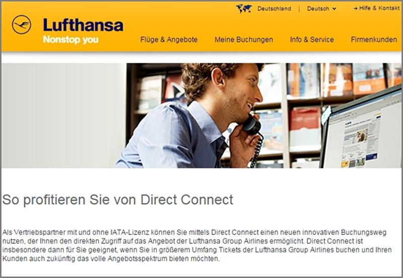 Lufthansa wirbt für neue Buchungskanäle, mit denen der Vertrieb die GDS-Gebühr vermeiden kann