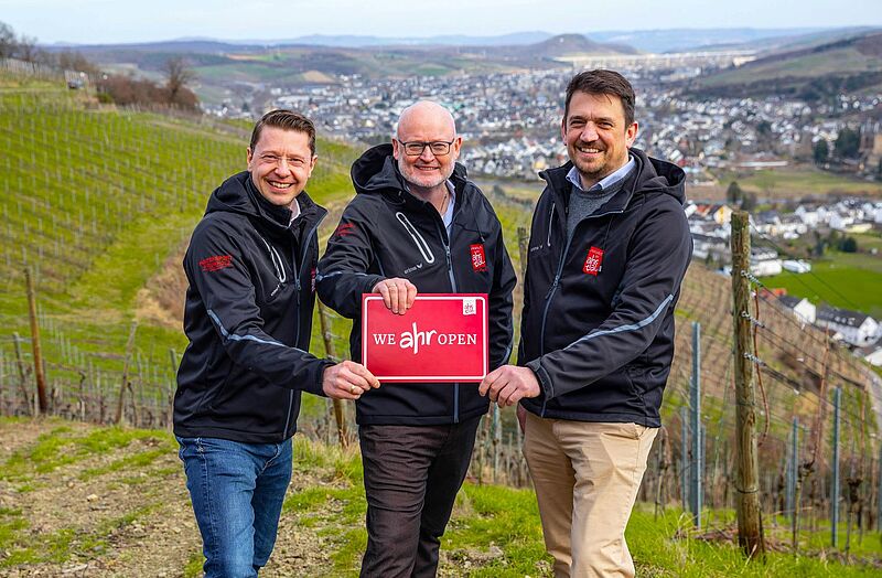Das neue Touristik-Trio im Ahrtal (von links): Geschäftsführer Christian Senk, Andreas Lambeck und Jan Ritter