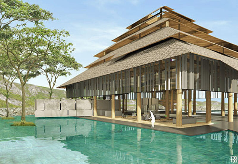 So soll der Eingangsbereich im neuen Swissotel Bali aussehen