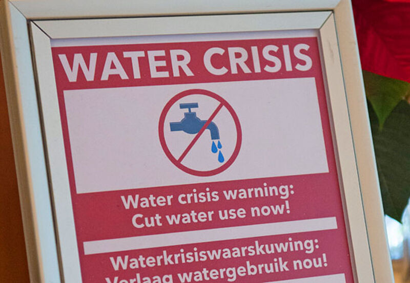 Bitte Wasser sparen! Solche Hinweise findet man momentan in vielen Hotels in Kapstadt und Umgebung