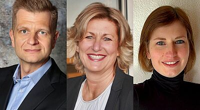 Neue Gesichter im Sabre-Team: Roman Brauner, Stefanie Lindo und Julia Klamt. Fotos: Sabre