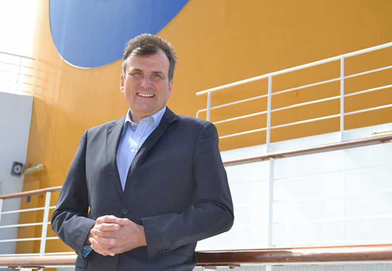 Der neue Costa-Chef Jörg Rudolph baut derzeit das eigene Sales-Team auf; ab 1. September läuft der Verkauf getrennt von Aida Cruises