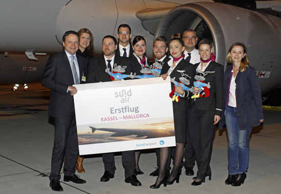 Auftakt in Kassel: Heute morgen startete die erste Sundair-Maschine in Richtung Mallorca