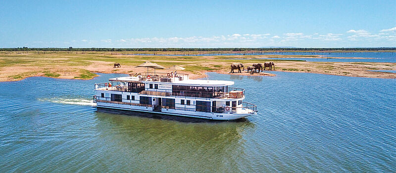 Das Boutiqueschiff African Dream kreuzt ab April auf dem Kariba-See in Simbabwe