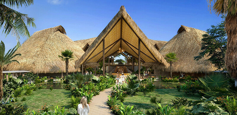 Der Eingangsbereich im neuen Dreams Flora Resort & Spa