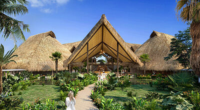 Der Eingangsbereich im neuen Dreams Flora Resort & Spa