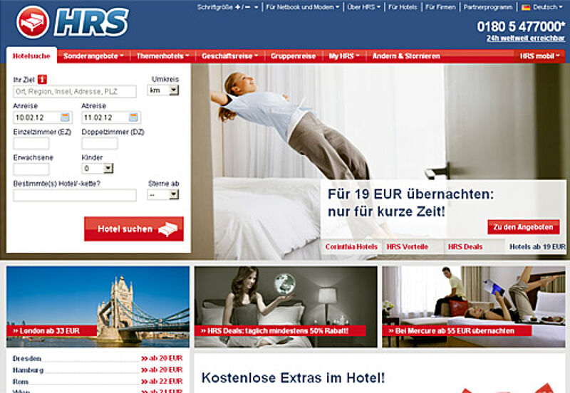 Marktführer: Im Online-Geschäft vermittelt HRS in Deutschland mit Abstand die meisten Hotelbetten