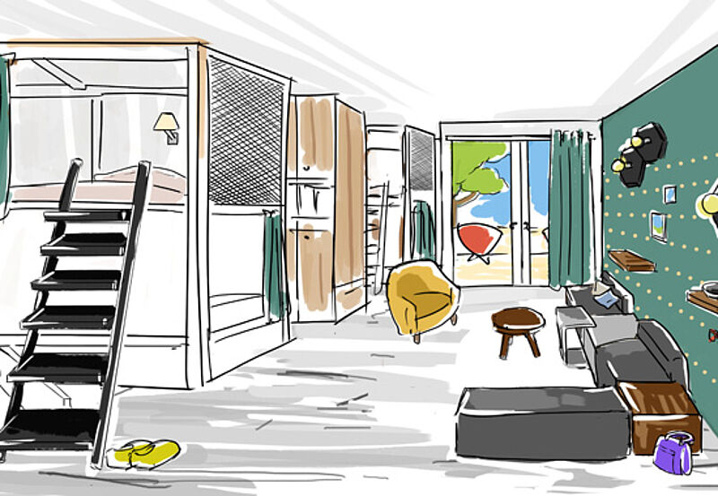 „Vienna House R.evo“ bietet auch einzelne Betten in Mehrbettzimmern an