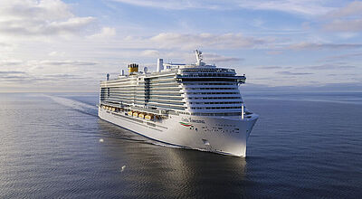 Die Costa Toscana kreuzt im Sommer 2026 ab/bis Genua. Foto: Costa Kreuzfahrtschiff Costa Toscana auf dem Meer