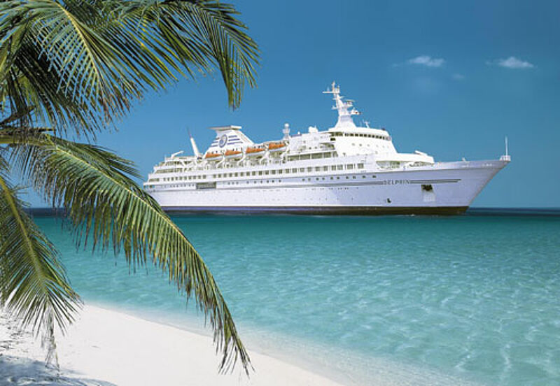 Das klassische Kreuzfahrtschiff Delphin ist Anfang 2014 in der Karibik unterwegs
