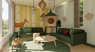 Die Renovierung des Center Parcs Bispinger Heide läuft weiter. Hier wird es zukünftig Themenferienhäuser „Animals of the Forest“ für Familien mit kleinen Kindern geben