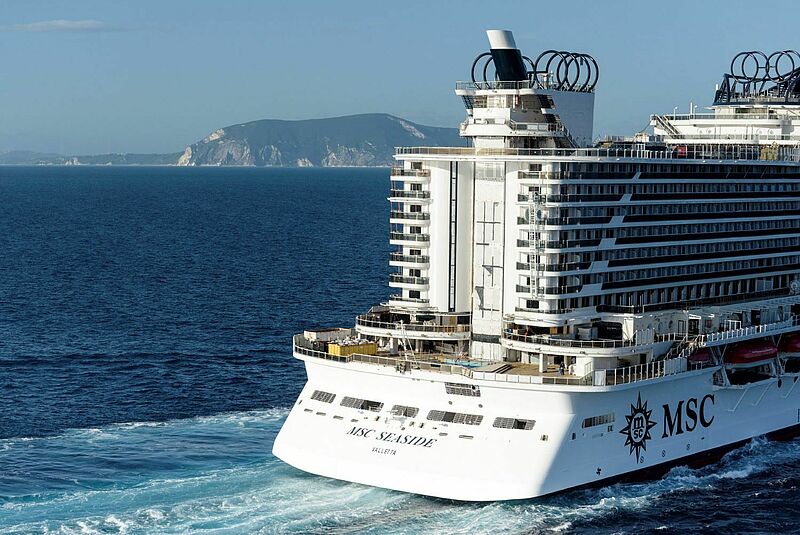 Die MSC Seaside wird die Grandiosa im Mittelmeer begleiten