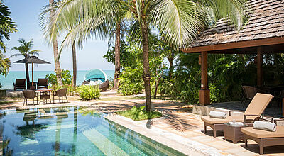 Im Robinson Club Khao Lak in Thailand gibt es auch Villen mit Privat-Pool