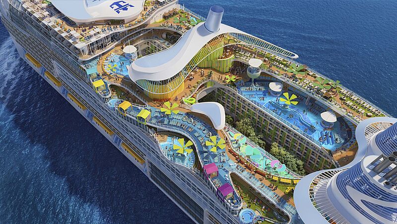 Der Royal Bay Pool an Bord der Icon of the Seas soll der größte auf See werden