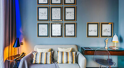 Blick in die „CR CR7 Suite“ mit vielen Zeichnungen, die wohl den Weltfußballer darstellen sollen