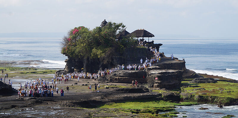 Auch ein Besuch beim Tempel Pura Tanah Lot im Südwesten Balis stand auf dem Programm