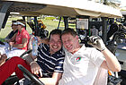 Workshop Touristiker Golfcup: Patric Khatibi von Aeroplan in Köln (links) mit Flight-Partner Oliver Wulf vom Reisebüro Urlaubsexperte.de
