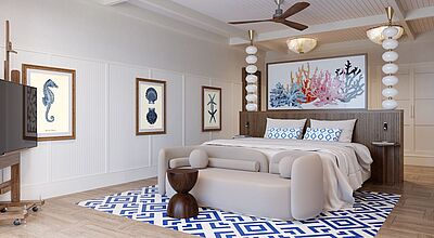 So sehen einige der Zimmer im neuen Ocean Costa Mujeres aus, das Ende des Jahres in Mexiko eröffnet wird