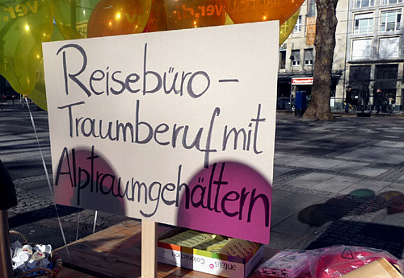 Verdi-Aktion vom vergangenen Wochenende auf dem Kölner Heumarkt: die Beteiligung blieb mau