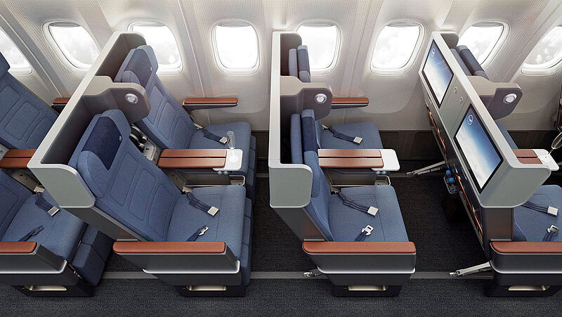 Mehr Platz: die neue Premium Economy von Lufthansa soll nächstes Jahr in die ersten Flugzeuge eingebaut werden