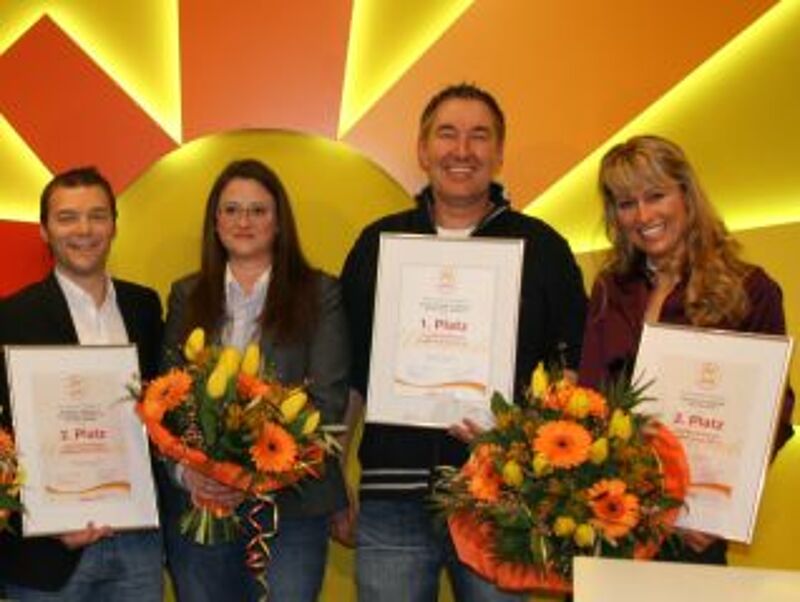Gewinner der Goldenen Palme 2011: Egon Dullinger (Reisebüro Dullinger), Kim Behm und Christian Helbling (Suntour TV) und Tanja Kaun (Reisebüro Tanja Kaun). Foto: TVG