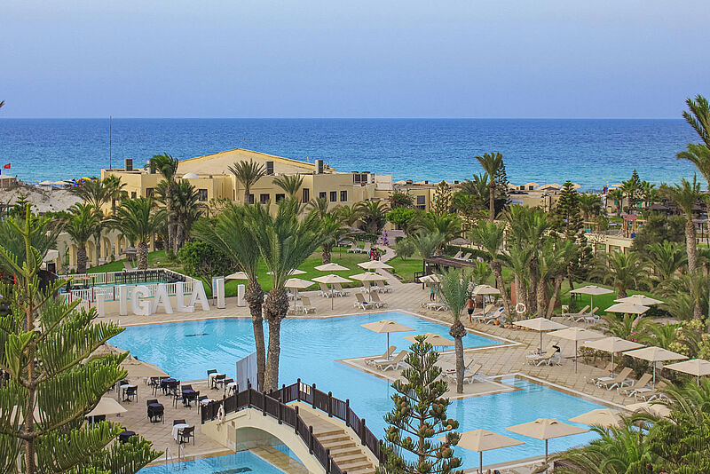 Den Aldiana Club Djerba Atlantide kann man zu Ostern mit einem Charter ab Düsseldorf erreichen