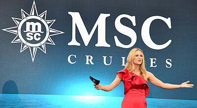 Michelle Hunziker eröffnete das Tauf-Event der MSC Seaside