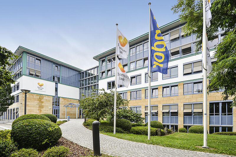 Frühere Zentrale von Thomas Cook am „Thomas Cook Platz 1“ im hessischen Oberursel. Foto: mg/Archiv 