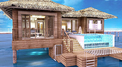 Das neue Royalton Antigua Resort & Spa verfügt über Overwater-Villen