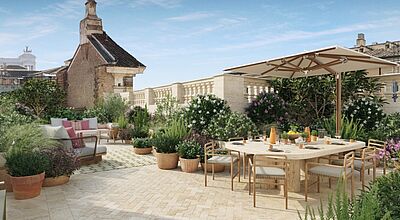 Einige der Suiten des neuen Six Senses Rome haben eine eigene Terrasse