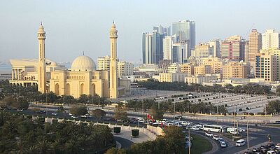 Blick auf die Al-Fathe-Moschee in Manama