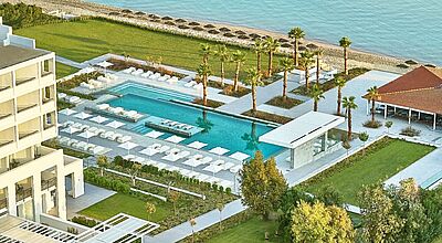 Am 10. Juli soll auch der Margo Bay & Club Turquoise auf Chalkidiki wieder eröffnen. Foto: Grecotel