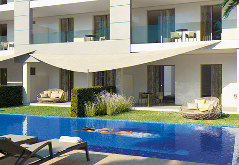 Die Swim-up-Suiten des Viva Zafiro Alcudia auf Mallorca bieten direkten Zugang zu einem der zehn Pools