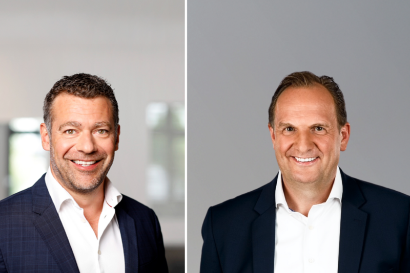 LCC Chef Markus Orth (rechts) und freshcells-CEO Tom Hülser. Das Bild zeigt LCC Chef Markus Orth (rechts) und freshcells-CEO Tom Hülser, beide Männer mittleren Alters im Anzug. Das Bild ist eine Collage aus zwei Einzelbildern.