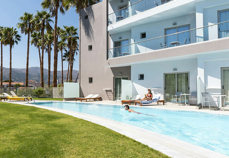 Das neue Allsun Carolina Mare auf Kreta bietet 273 Zimmer, einige davon mit Zugang zum Pool