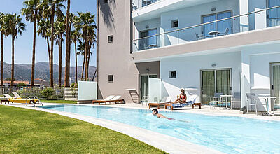 Das neue Allsun Carolina Mare auf Kreta bietet 273 Zimmer, einige davon mit Zugang zum Pool