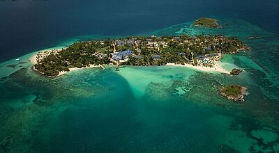 Das Cayo Levantado Resort verteilt sich über das Inselchen Cayo Levantado, das im Osten der Dominikanischen Republik liegt. Foto: Cayo Levantado Resort