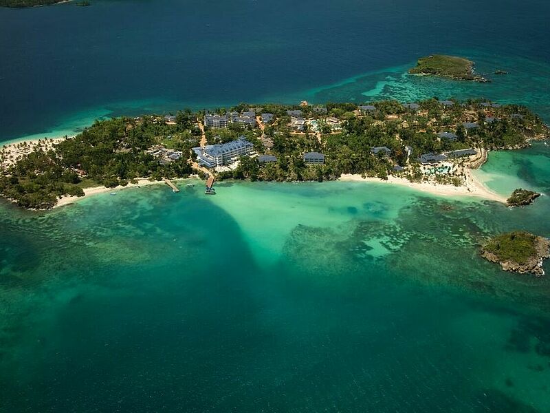 Das Cayo Levantado Resort verteilt sich über das Inselchen Cayo Levantado, das im Osten der Dominikanischen Republik liegt. Foto: Cayo Levantado Resort