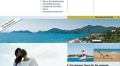 Website von Impress Tours: die Wiesbadener Tourismusagentur hat Insolvenz angemeldet