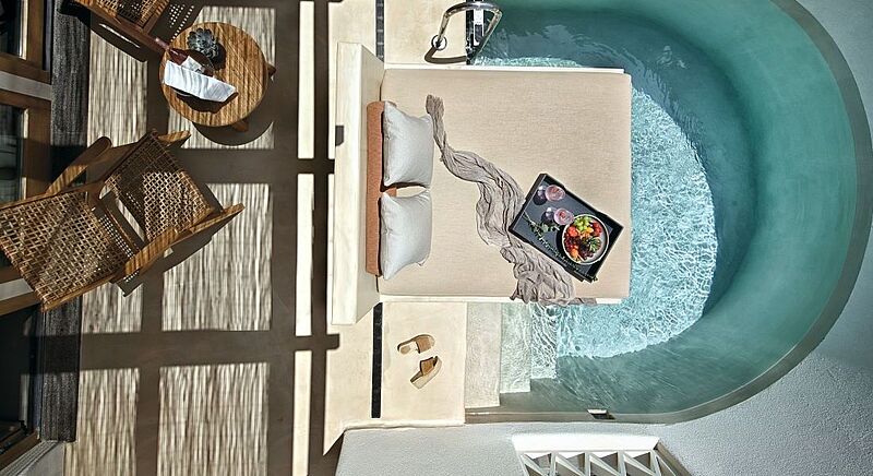 Zum Domes Noruz Mykonos gehören einige Villen mit privatem Pool